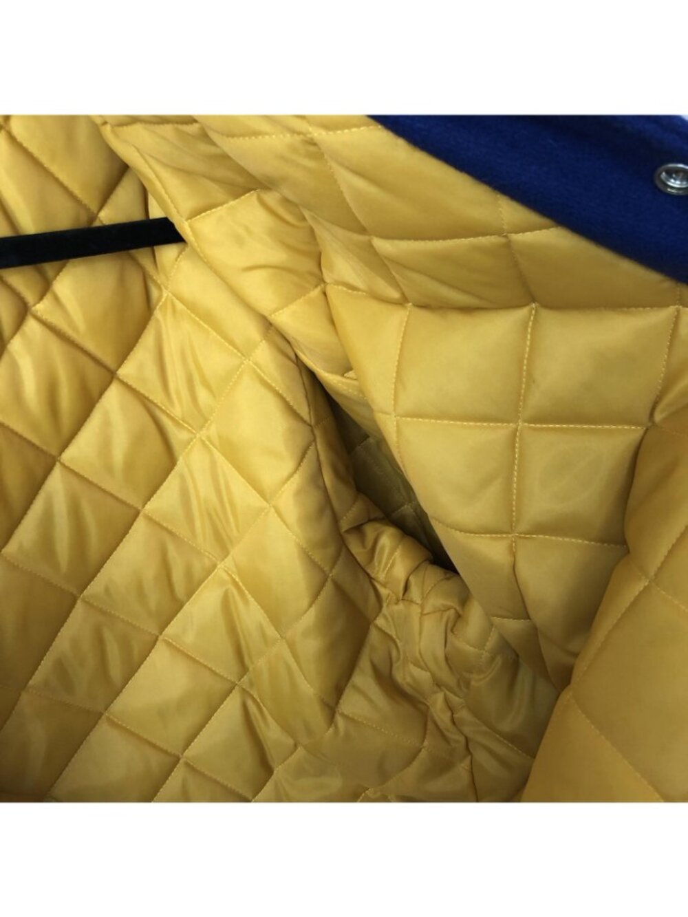 Rennoc Jacket Mens Large Blue Wool Varsity Snap Front Quilted Lined Bomber - Picture 9 of 16